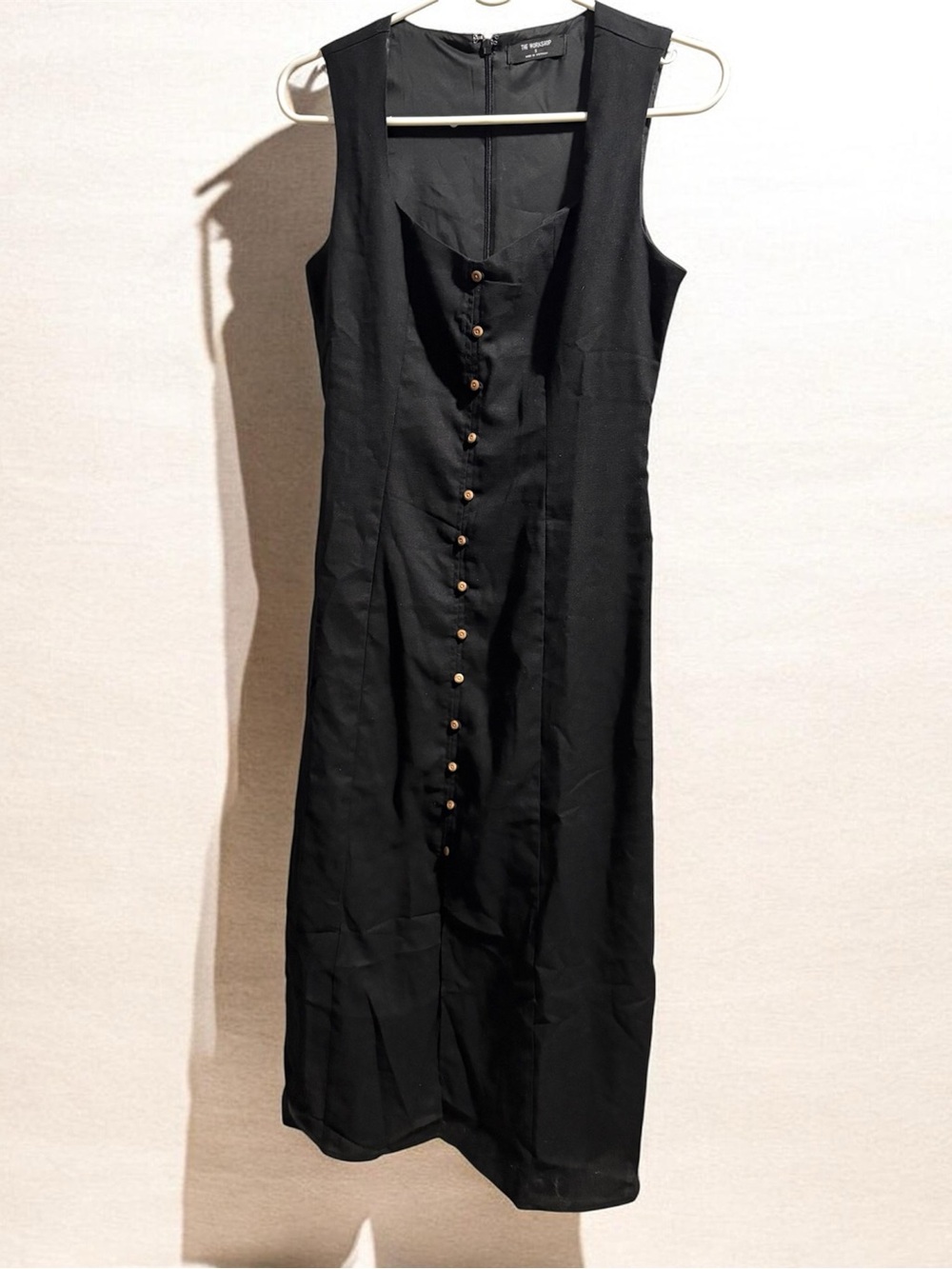 NWOT Classic Black Button-Front Sleeveless Dress